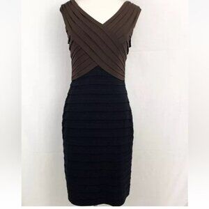 Adrianna Papell Brown and Black Womens Dress size 6